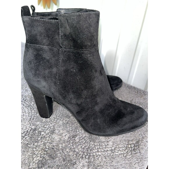 Sam Edelman Siana Boots Womens Sz 10 Black Suede Heeled Zipper Booties - Picture 7 of 11